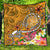 Hawaii Premium Quilt - Turtle Plumeria Polynesian Tattoo Gold Color Gold - Polynesian Pride