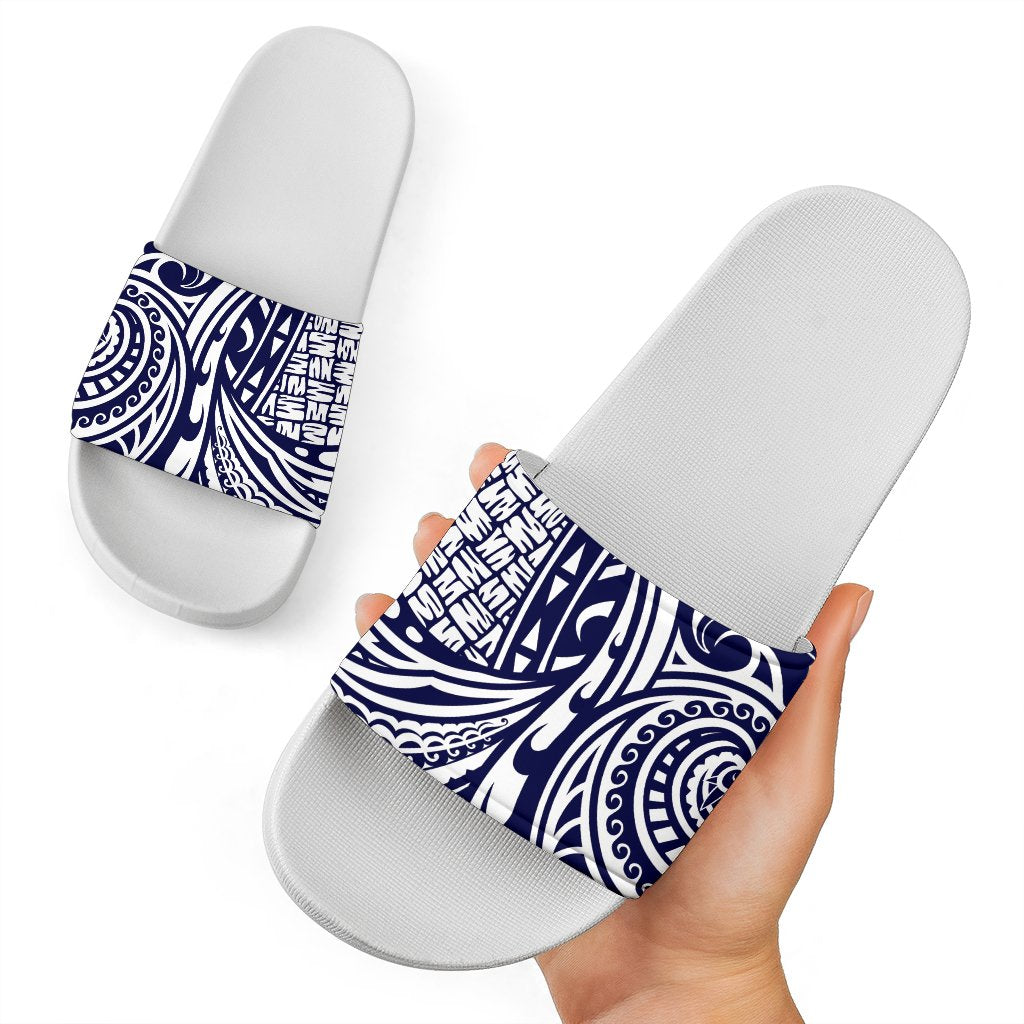 Polynesian Slide Sandals 01 White - Polynesian Pride