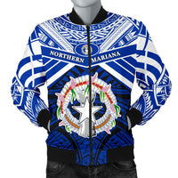 Northern Mariana Islands Rugby Men Bomber Jacket Spirit - CNMI Blue - Polynesian Pride