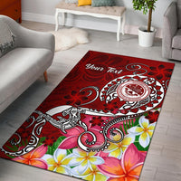 FSM Custom Personalised Area Rug - Turtle Plumeria (RED) - Polynesian Pride