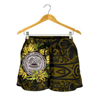 American samoa All Over Print Women's Shorts - Ylang Ylang Flowers - Polynesian Pride