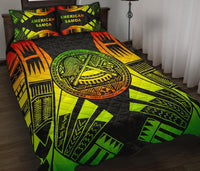 American Samoa Quilt Bed Set - American Samoa Seal Polynesian Reggae Tattoo - Polynesian Pride