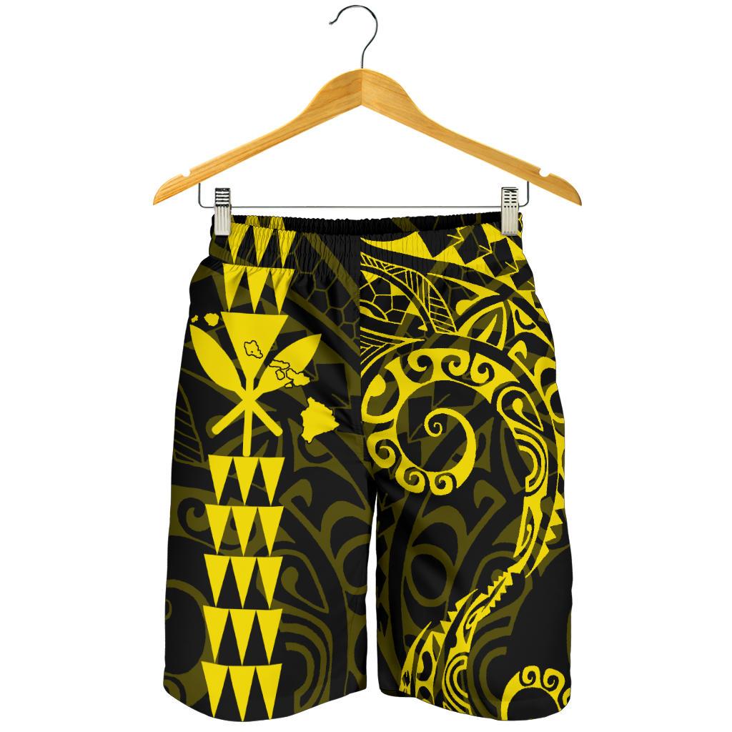 Kanaka Hawaii Map Yellow Polynesian Men's Short - Polynesian Pride