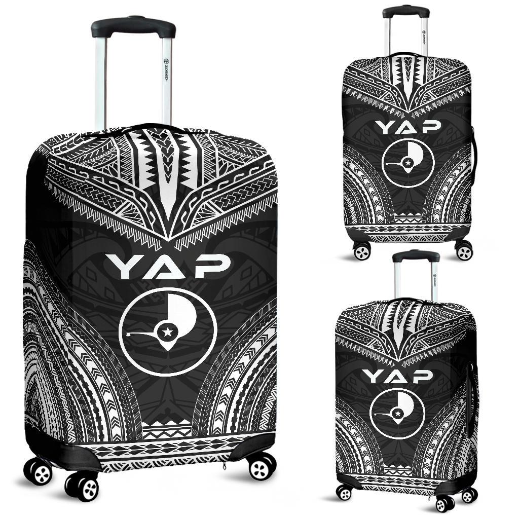 Yap Polynesian Chief Luggage Cover - Black Version Black - Polynesian Pride