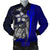Pohnpei Micronesia Men's Bomber Jackets Blue - Turtle With Hook Blue - Polynesian Pride