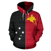 Papua New Guinea Zip up Hoodie Papua New Guinea Flag & Coat of Arms - Polynesian Pride