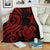 Fiji Polynesian Premium Blanket - Red Tentacle Turtle White - Polynesian Pride