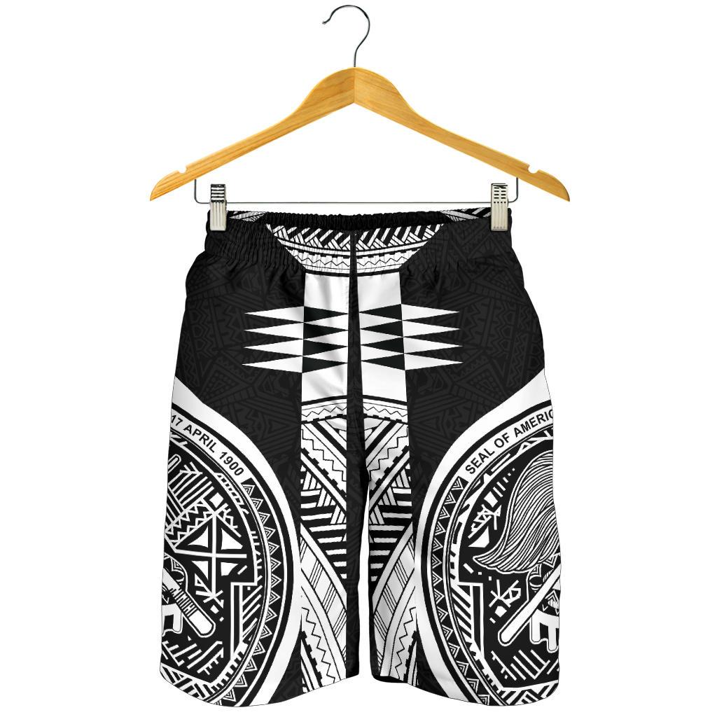 American Samoa Polynesian Men Shorts - Black Armor Tattoo - Polynesian Pride
