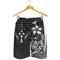 Kosrae Micronesian Men's Shorts White - Turtle With Hook - Polynesian Pride