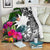 Nauru Premium Blanket - Turtle Plumeria Banana Leaf White - Polynesian Pride