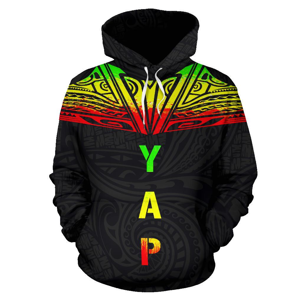 Yap All Over Hoodie Reggae Neck Style - Polynesian Pride