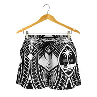 Guam Polynesian Women's Shorts - Guam White Seal with Polynesian Tattoo Ver 01 - Polynesian Pride