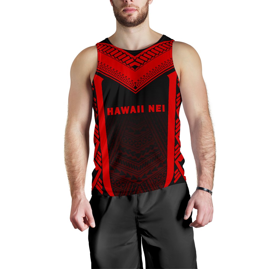 Hawaii Kanaka Polynesian Men's Tank Top Active Red - Polynesian Pride