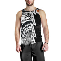 Polynesian Guinea Men's Tank Top - Moana Maui Tattoo With Coat Of Arm Guinea White - Polynesian Pride