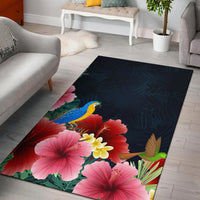 Forest Hibiscus Area Rug AH Black - Polynesian Pride