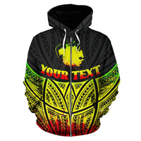 Pohnpei Polynesian Custom Zip up Hoodie Reggae Pride Map and Seal - Polynesian Pride