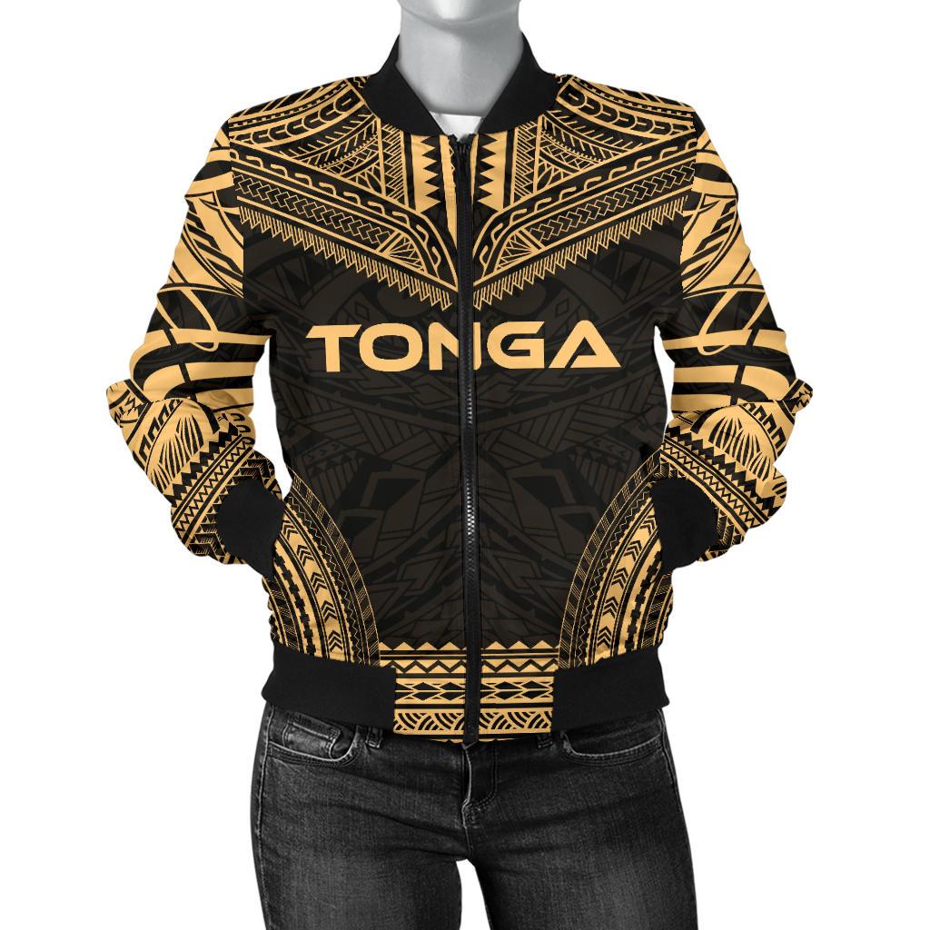 Tonga Polynesian Chief Women'S Bomber Jacket - Gold Version Gold - Polynesian Pride