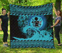 Cook Island Quilt Wave Navy Design Black - Polynesian Pride