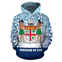 Fiji Tapa Hoodie Fiji Coat of Arms Kingdom of Fiji - Polynesian Pride