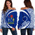 Cook Islands Women's Off Shoulder Sweater - Circle Style 07 Red - Polynesian Pride