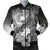 Custom Personalised Samoa Men's Bomber Jacket- Humpback Whale with Tropical Flowers (White) White - Polynesian Pride