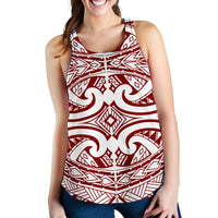Polynesian Women Racerback Tank Top 20 White-Red - Polynesian Pride
