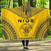 Niue Flag Polynesian Chief Hooded Blanket Hooded Blanket Yellow - Polynesian Pride