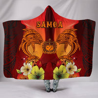 Samoa Hooded Blankets - Tribal Tuna Fish Hooded Blanket Orange - Polynesian Pride