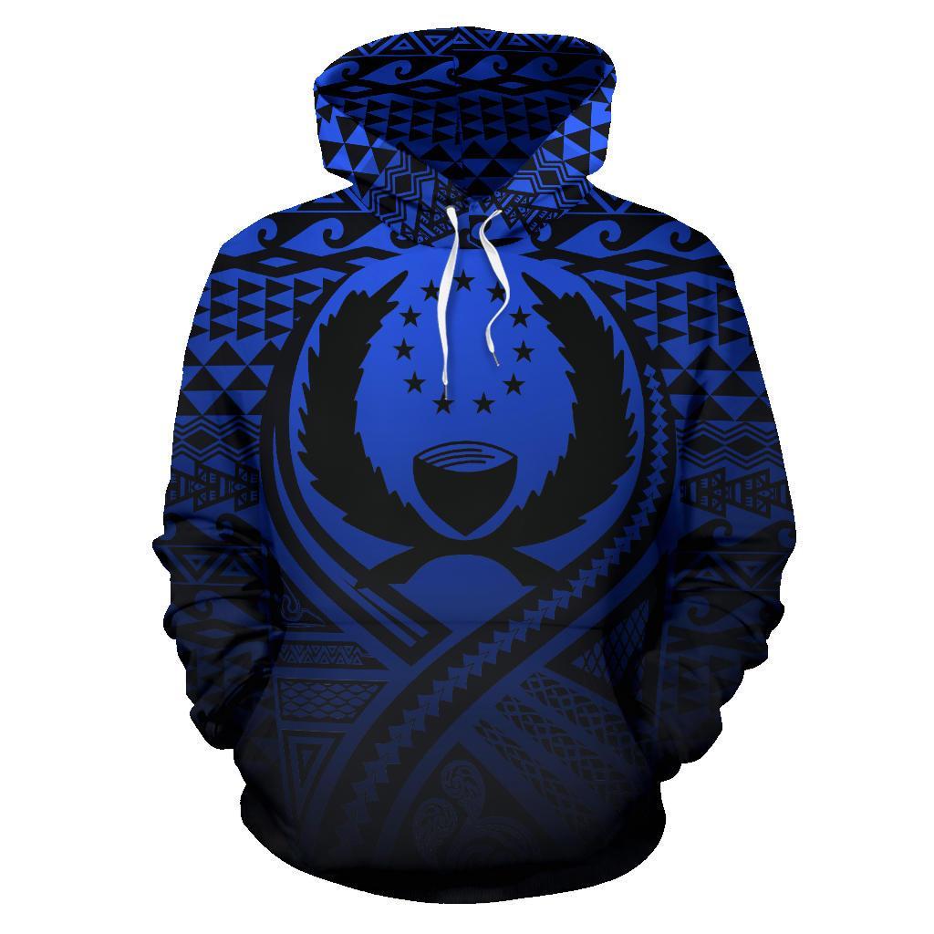 Pohnpei All Over Hoodie Lift up Blue - Polynesian Pride
