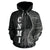 Northern Mariana Islands Polynesian Zip up Hoodie Coconut Tree Black - Polynesian Pride