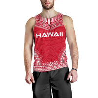 Hawaii Men's Tank Top - Polynesian Chief Flag Version Red - Polynesian Pride