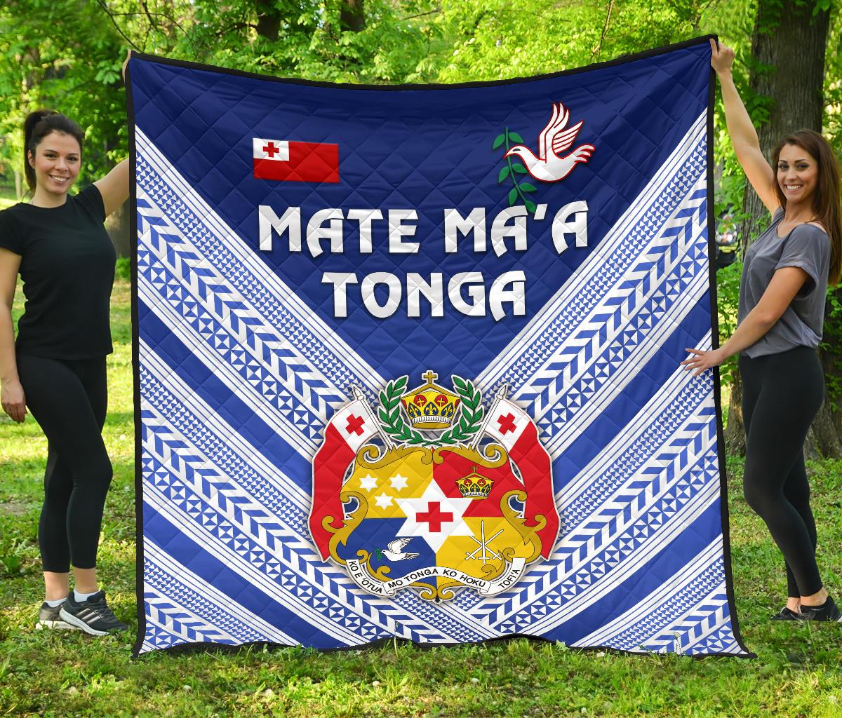 Mate Ma'a Tonga Rugby Premium Quilt Polynesian Creative Style - Blue Blue - Polynesian Pride