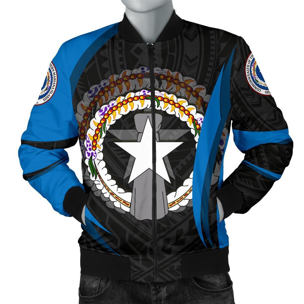 Northern Mariana Islands Bomber Jacket (Men) - Northern Mariana Islands Spirit Black - Polynesian Pride
