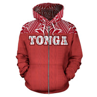 Tonga All Over Zip up Hoodie Polynesian Hoodie Style - Polynesian Pride