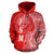 Federated States of Micronesian Polynesian Zip up Hoodie Coconut Tree Red and White - Polynesian Pride