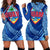 Guam Hoodie Dress - Polynesian Patterns Sport Style Blue - Polynesian Pride