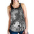 Polynesian Hawaii Custom Personalised Women's Racerback Tank - Humpback Whale with Tropical Flowers (White) - Polynesian Pride