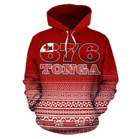 Tonga Pullover Hoodie Tonga 676 Phone Code Flag Coat of Arms - Polynesian Pride
