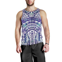 Polynesian Men Tank Top 04 Blue-White - Polynesian Pride