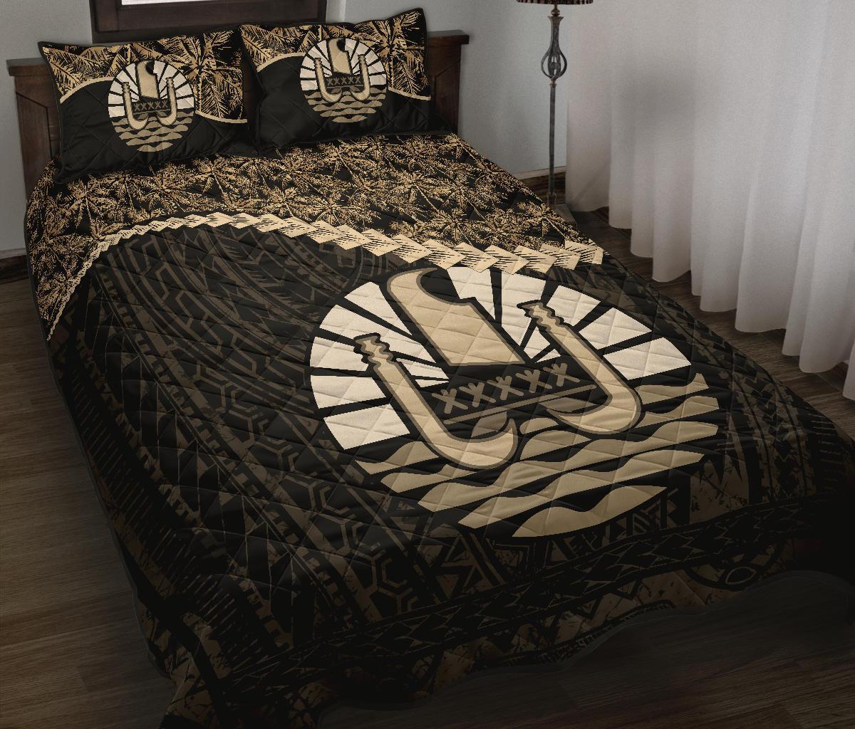 Tahiti Polynesian Quilt Bed Set Golden Coconut - Polynesian Pride