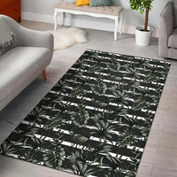 Tropical Line Patttern Rug Black - Polynesian Pride