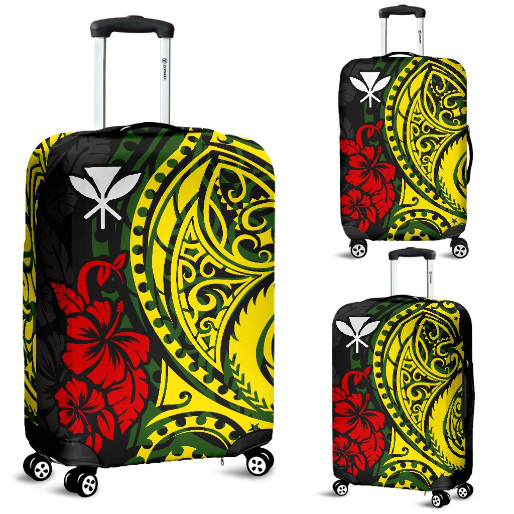 Hawaii Luggage Covers - Polynesian Patterns With Hibiscus Flowers - Polynesian Pride
