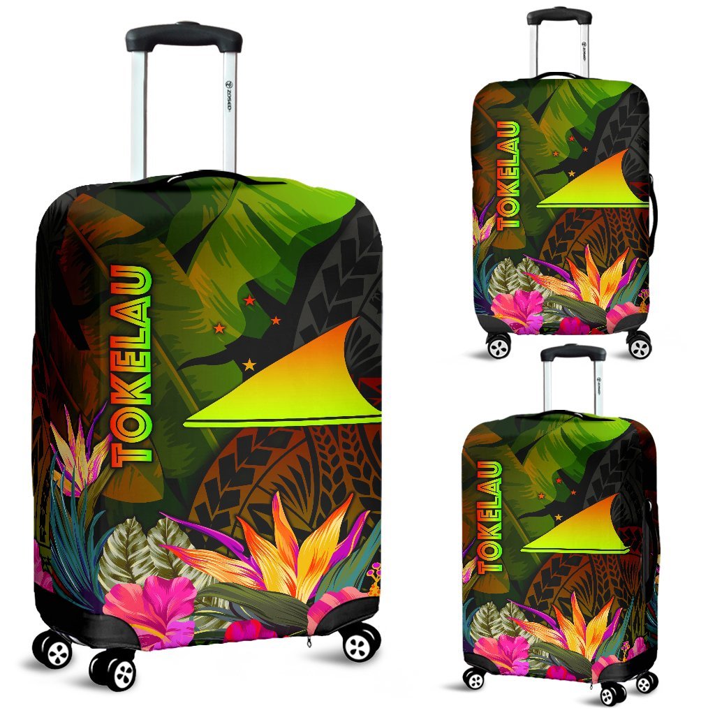 Tokelau Polynesian Luggage Covers - Hibiscus and Banana Leaves - Polynesian Pride