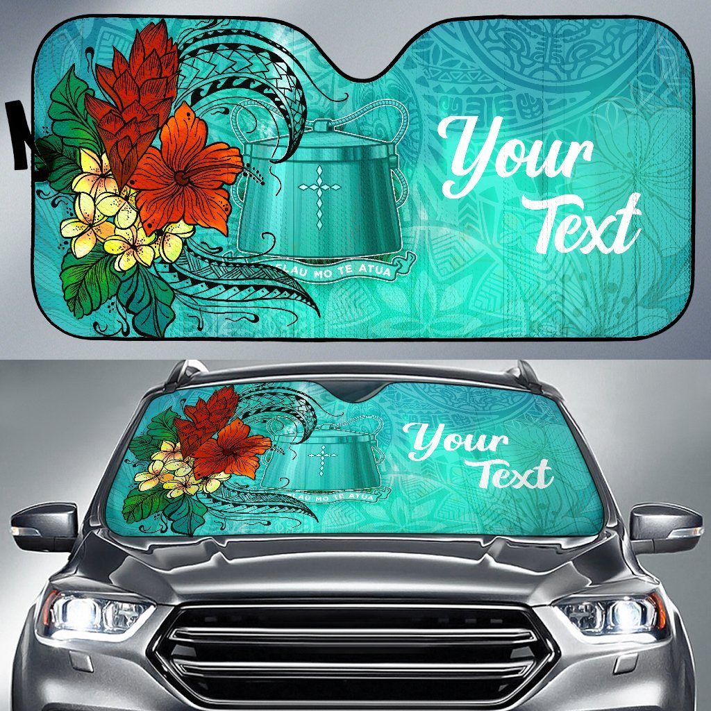 Tokelau Auto Sun Shade - Tropical Flowers Style Auto Sun Shade - Tokelau Universal Fit - Polynesian Pride