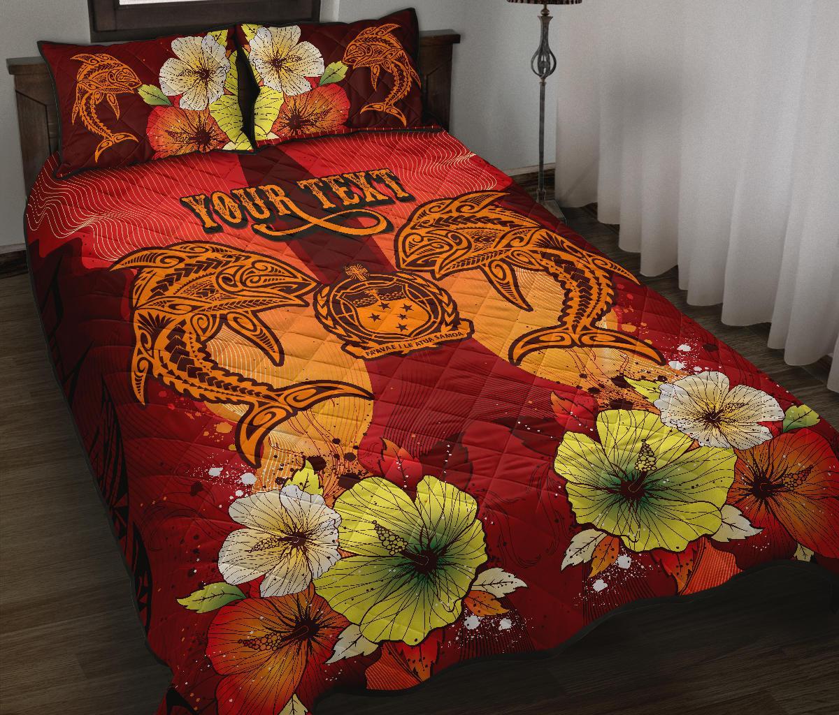 Samoa Custom Personalised Quilt Bed Sets - Tribal Tuna Fish - Polynesian Pride