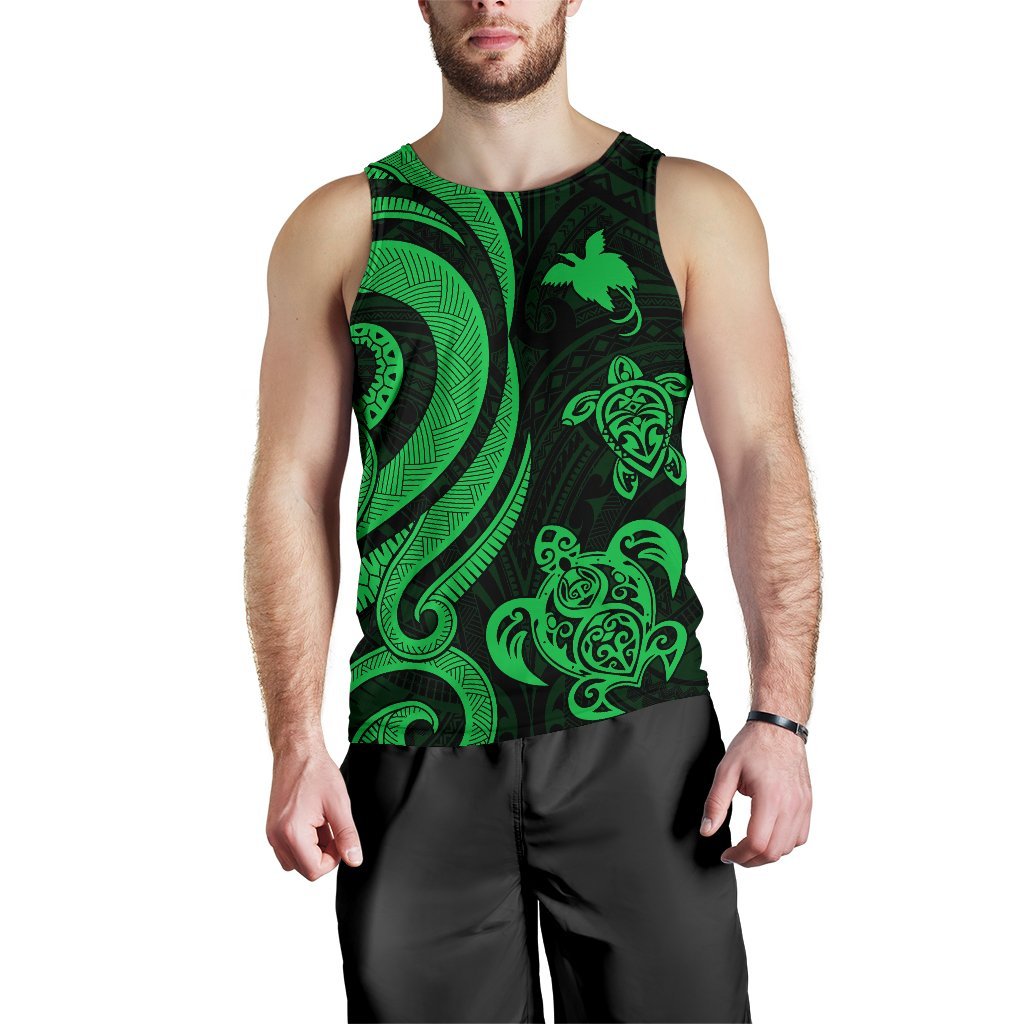Papua New Guinea Men's Tank Top - Green Tentacle Turtle - Polynesian Pride