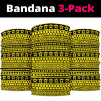 Polynesian Tattoo Tribal Yellow Bandana 3 - Pack - Polynesian Pride