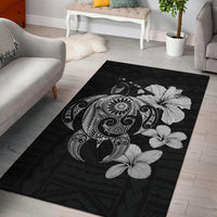 Hibiscus Plumeria Mix Polynesian Turtle Area Rug AH Rug Gray - Polynesian Pride