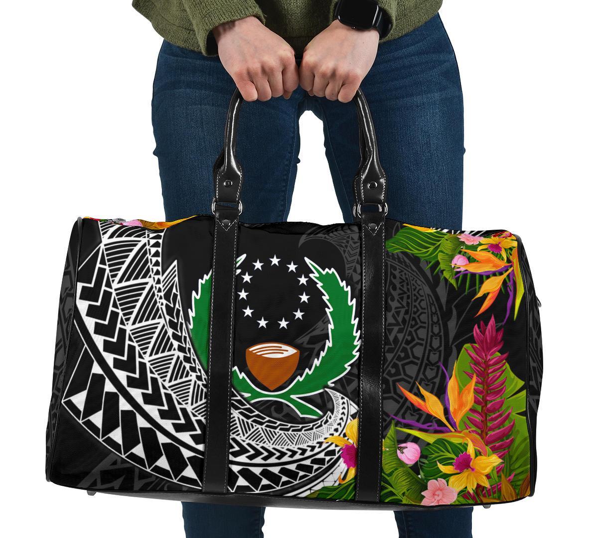 Pohnpei State Travel Bag - Seal Spiral Polynesian Patterns Travel Bag - Black - Pohnpei State One size Black - Polynesian Pride