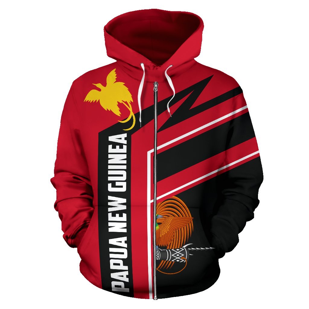 Papua New Guinea Air Zip up Hoodie Papua New Guinea Flag Coat of Arms TH0 - Polynesian Pride